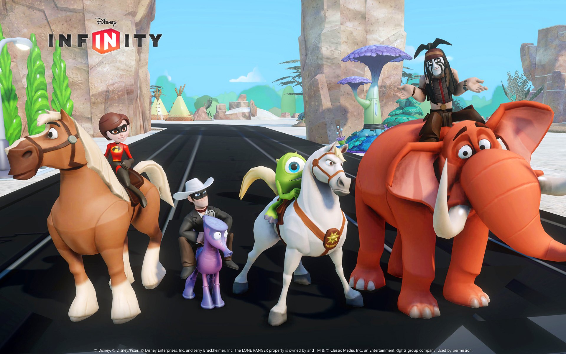 Download Tonto Mike Wazowski The Lone Ranger Helen Parr Video Game Disney Infinity HD Wallpaper