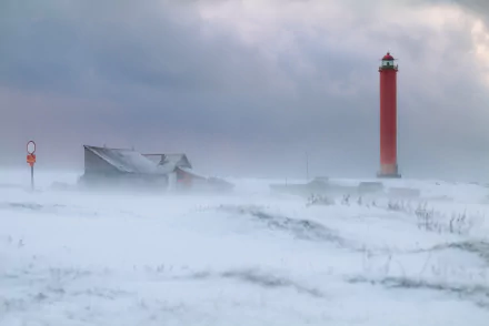  Vaidagubsky lighthouse in the Murmansk Oblast, Russia
