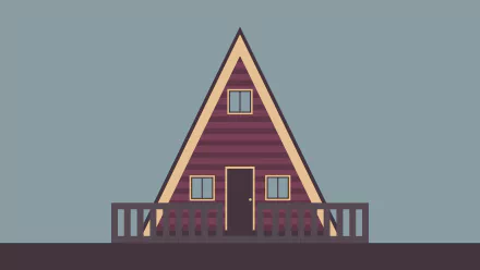  A-Frame Wooden House Vector Art