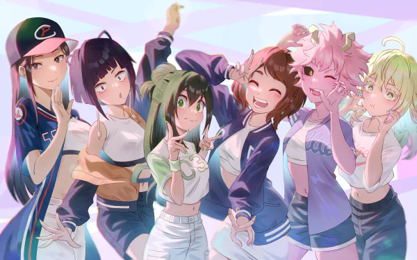 Mina Ashido Ochaco Uraraka Tsuyu Asui Kyōka Jirō Momo Yaoyorozu Anime My Hero Academia HD Desktop Wallpaper | Background Image