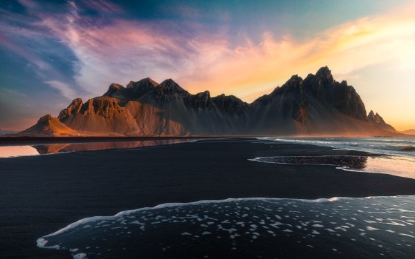 Nature Vestrahorn Mountains Beach Iceland HD Wallpaper | Background Image
