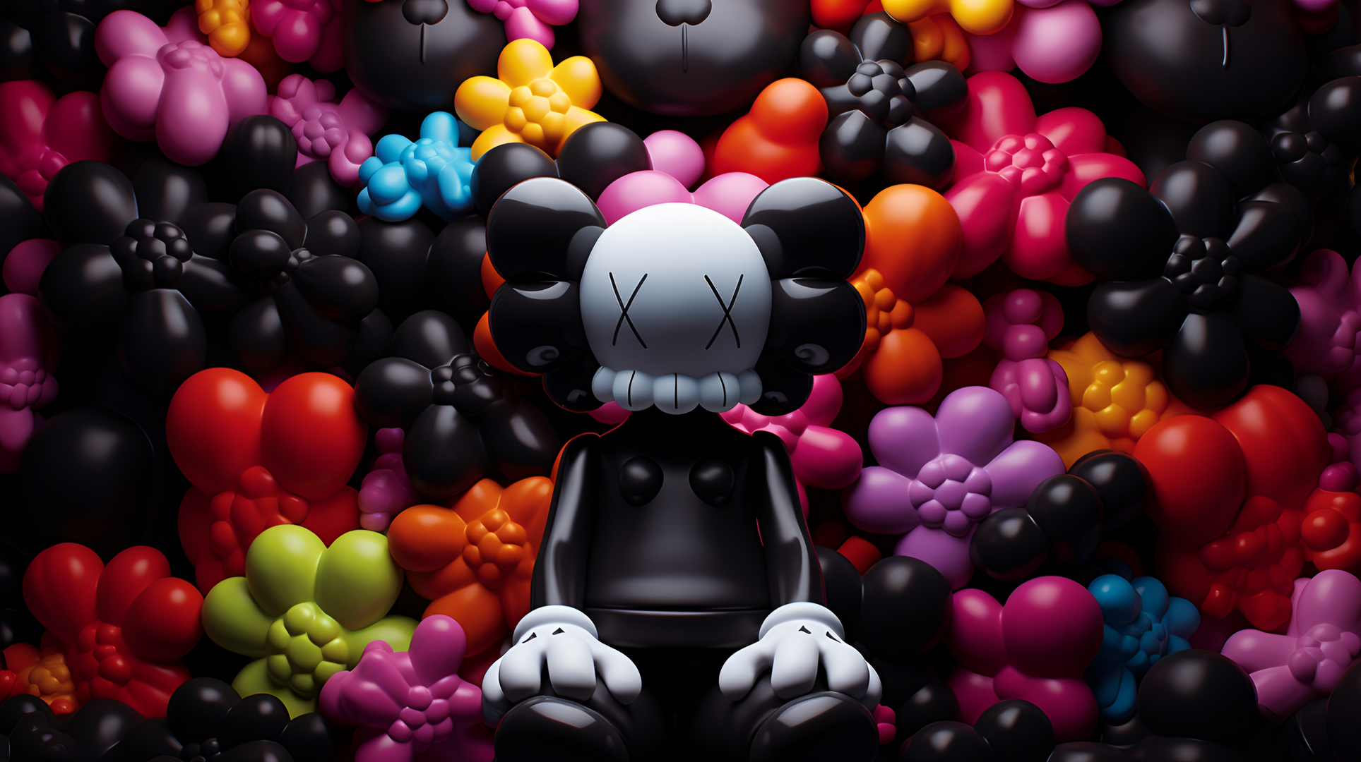 Kaws Clown Toy Black Wallpapers  KAWS Wallpapers for iPhone