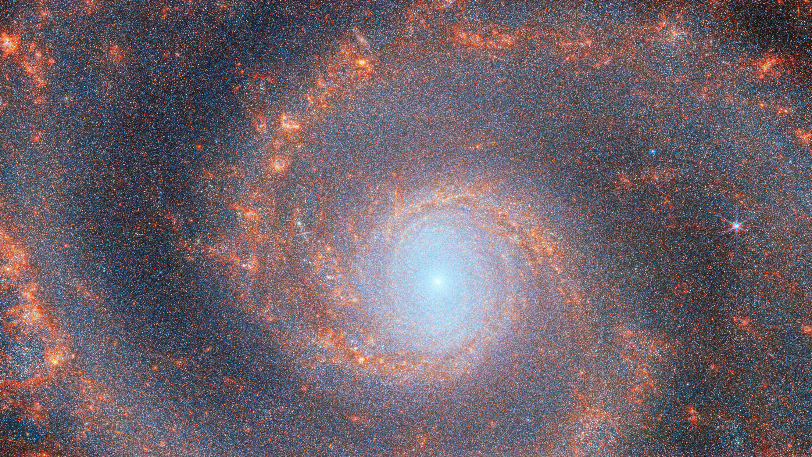 NGC 1365 MIRI. Processed in DS9+PS. Liberally edited, wallpaper size. :  r/jameswebb