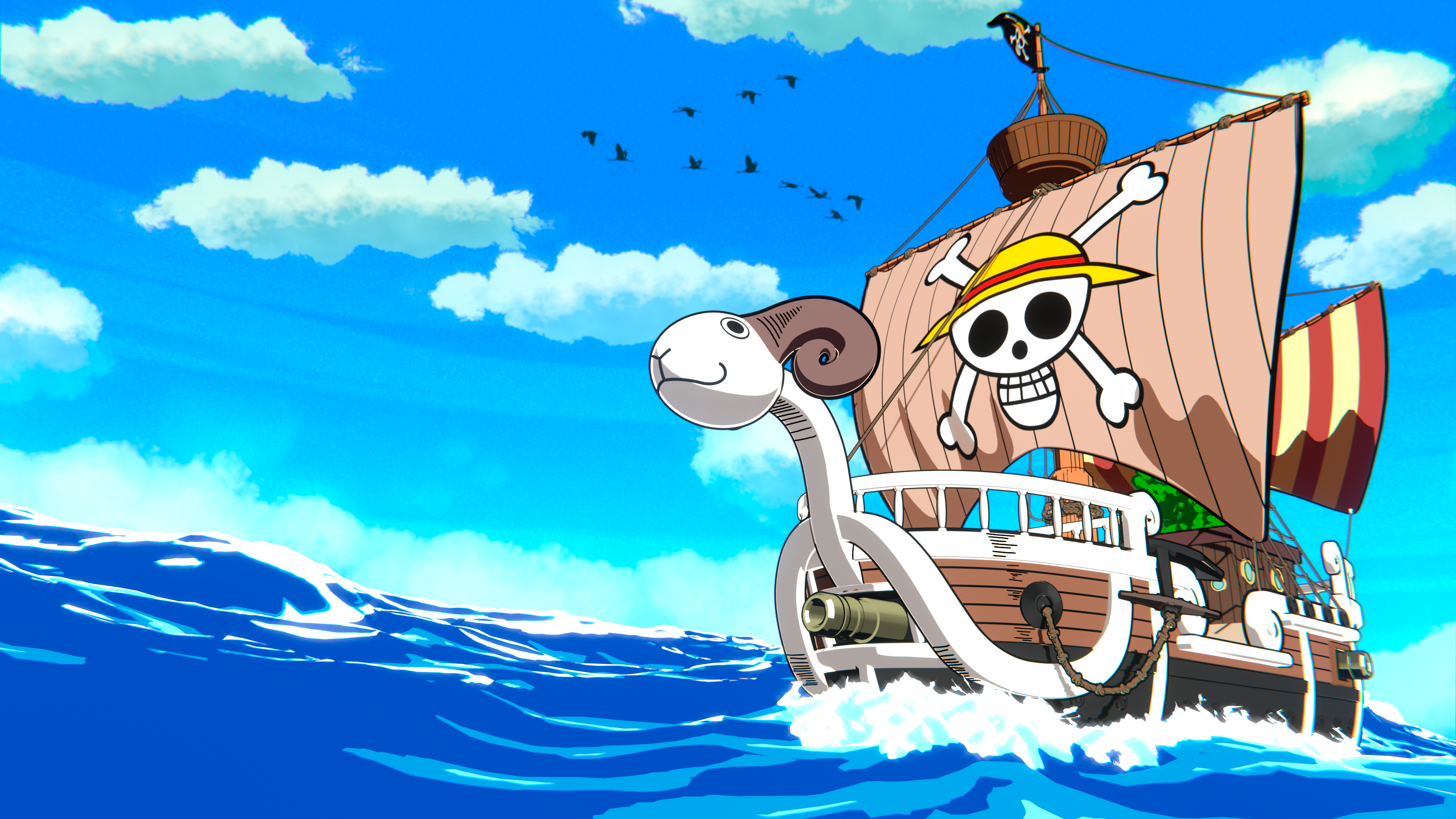 One Piece Luffy Going Merry Netflix 4K Wallpaper iPhone HD Phone