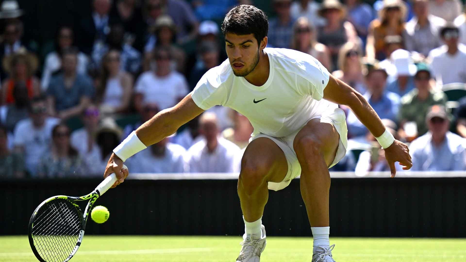 Carlos Alcaraz Wimbledon 2023 Tennis Action HD Wallpaper