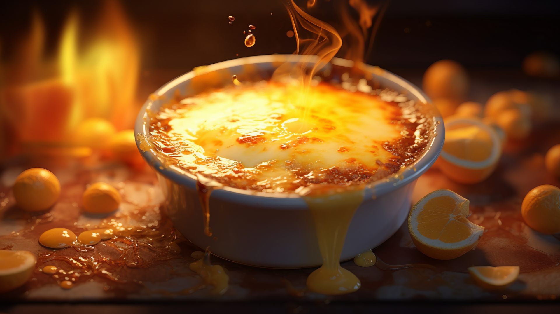 Flaming Crème Brûlée HD Wallpaper