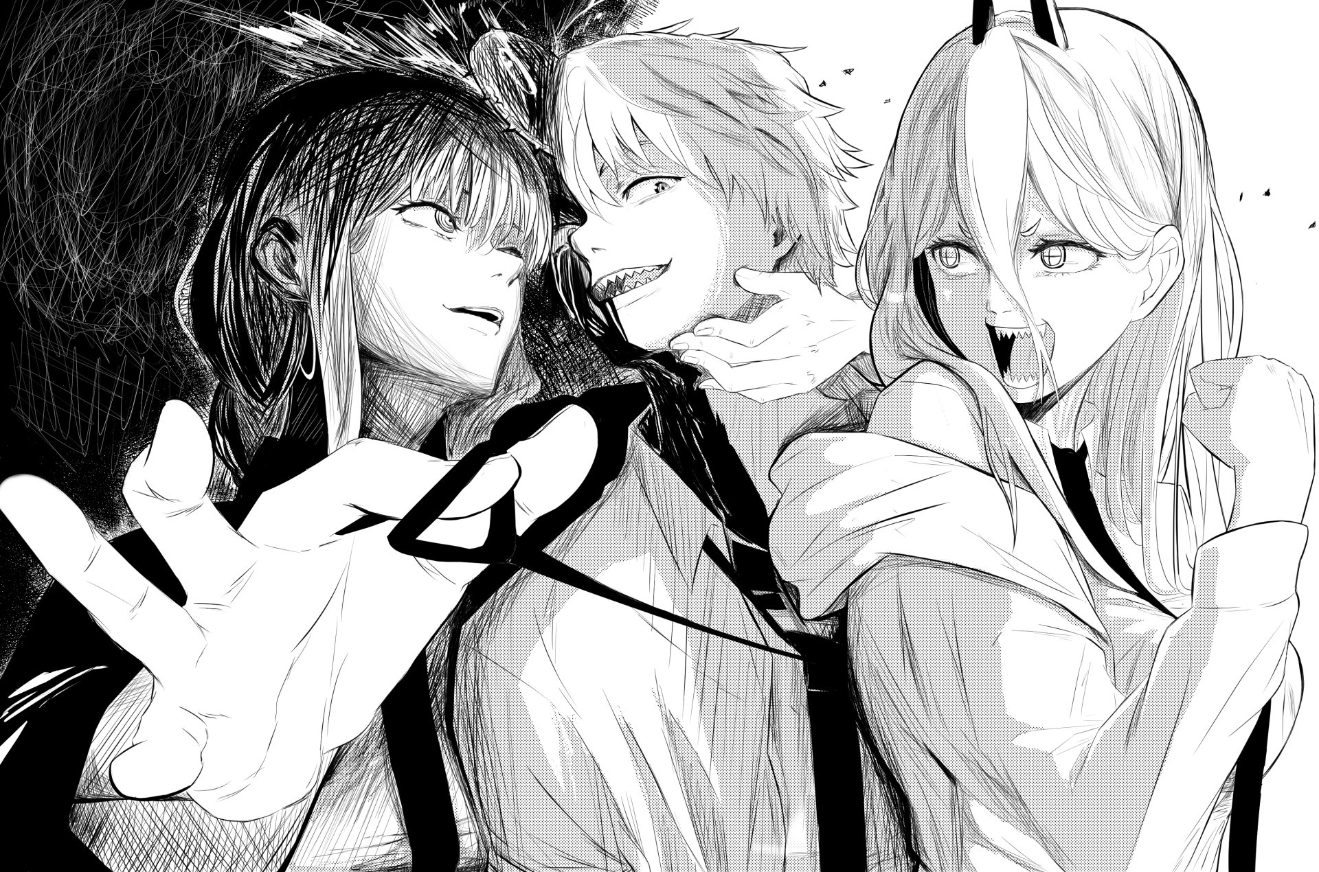 Download Makima (Chainsaw Man) Denji (Chainsaw Man) Power (Chainsaw Man) Anime Chainsaw Man HD Wallpaper by curlyw