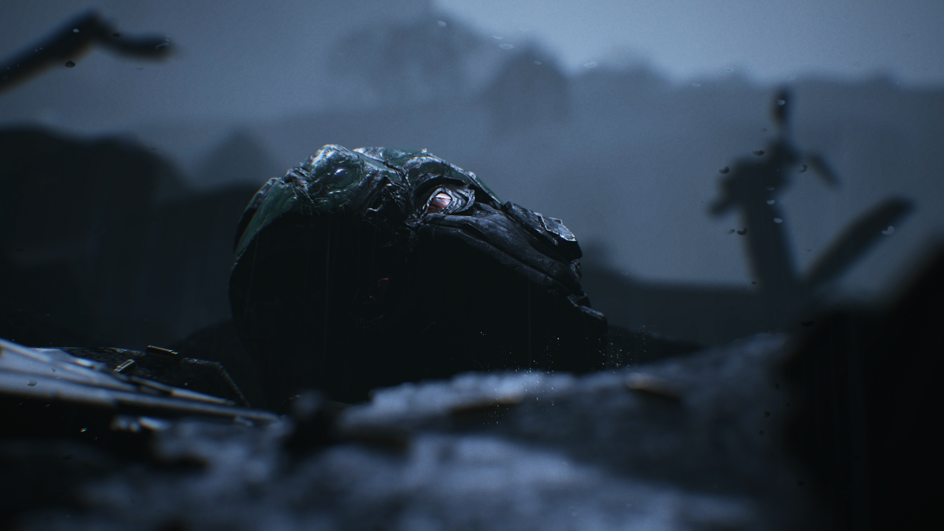 HD desktop wallpaper from Tekken 8 featuring a detailed, close-up image of a character in a moody and atmospheric setting.