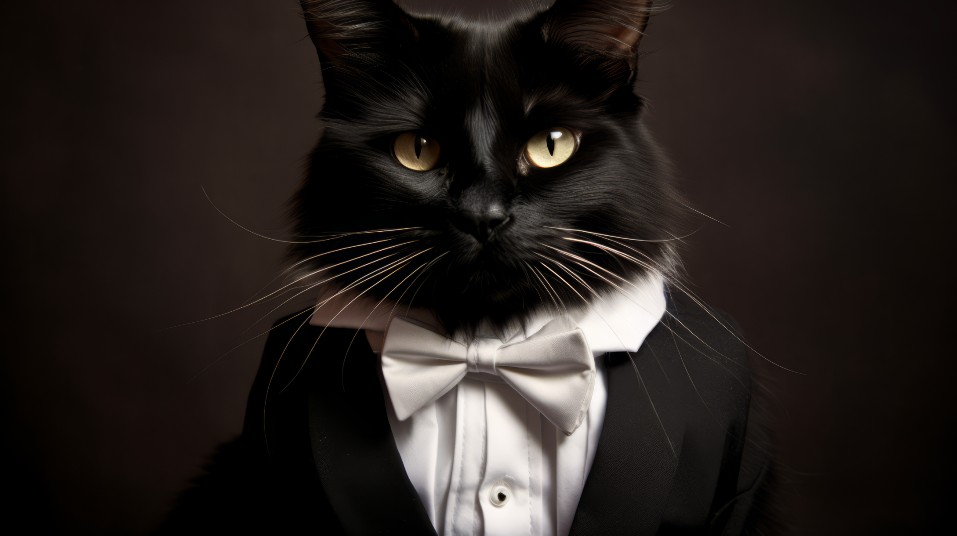 Black Cat in Tuxedo HD Wallpaper by Laxmonaut