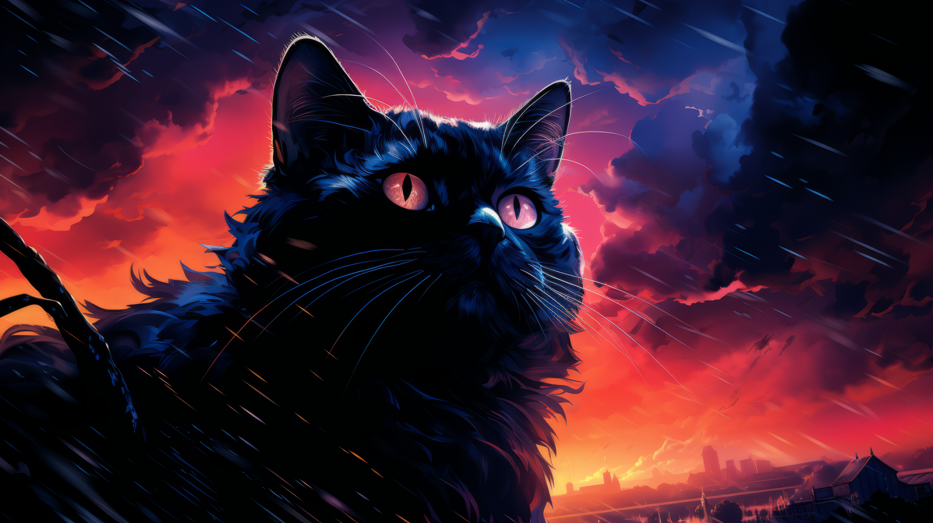 Mystical Black Cat HD Wallpaper by Laxmonaut