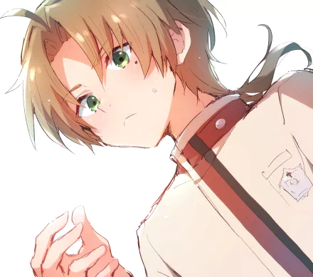 HD PC desktop wallpaper featuring Rudeus Greyrat from the anime Mushoku Tensei: Jobless Reincarnation with vibrant colors and detailed anime art style.