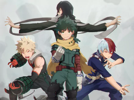 Katsuki Bakugou Shota Aizawa Izuku Midoriya Shoto Todoroki Anime My Hero Academia HD Desktop Wallpaper | Background Image