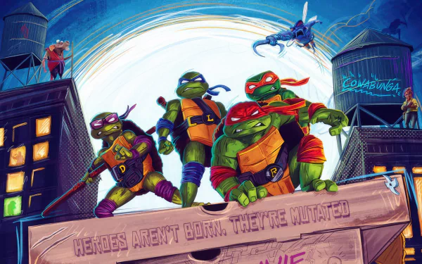 Michelangelo (TMNT) Raphael (TMNT) Donatello (TMNT) Leonardo (TMNT) movie Teenage Mutant Ninja Turtles: Mutant Mayhem HD Desktop Wallpaper | Background Image