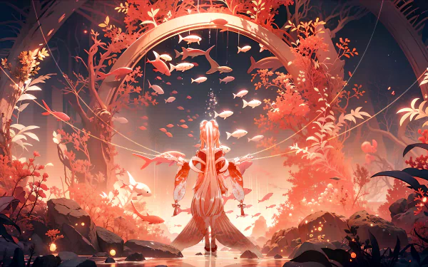 Sangonomiya Kokomi video game Genshin Impact HD Desktop Wallpaper | Background Image