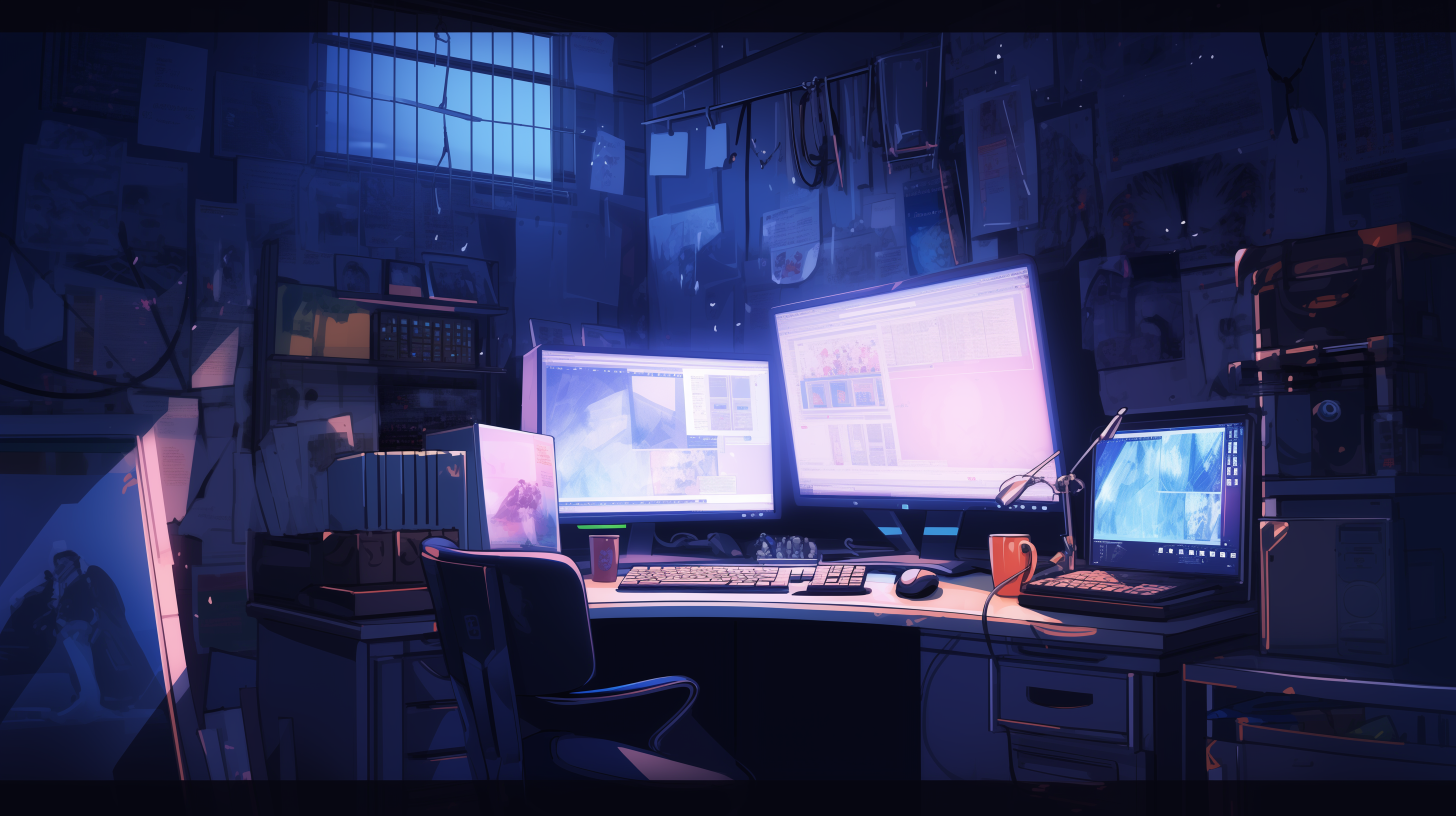 Lofi room, beautiful chill, atmospheric wallpaper. background. lo-fi,  hip-hop style. Anime and manga style. Stock Illustration | Adobe Stock