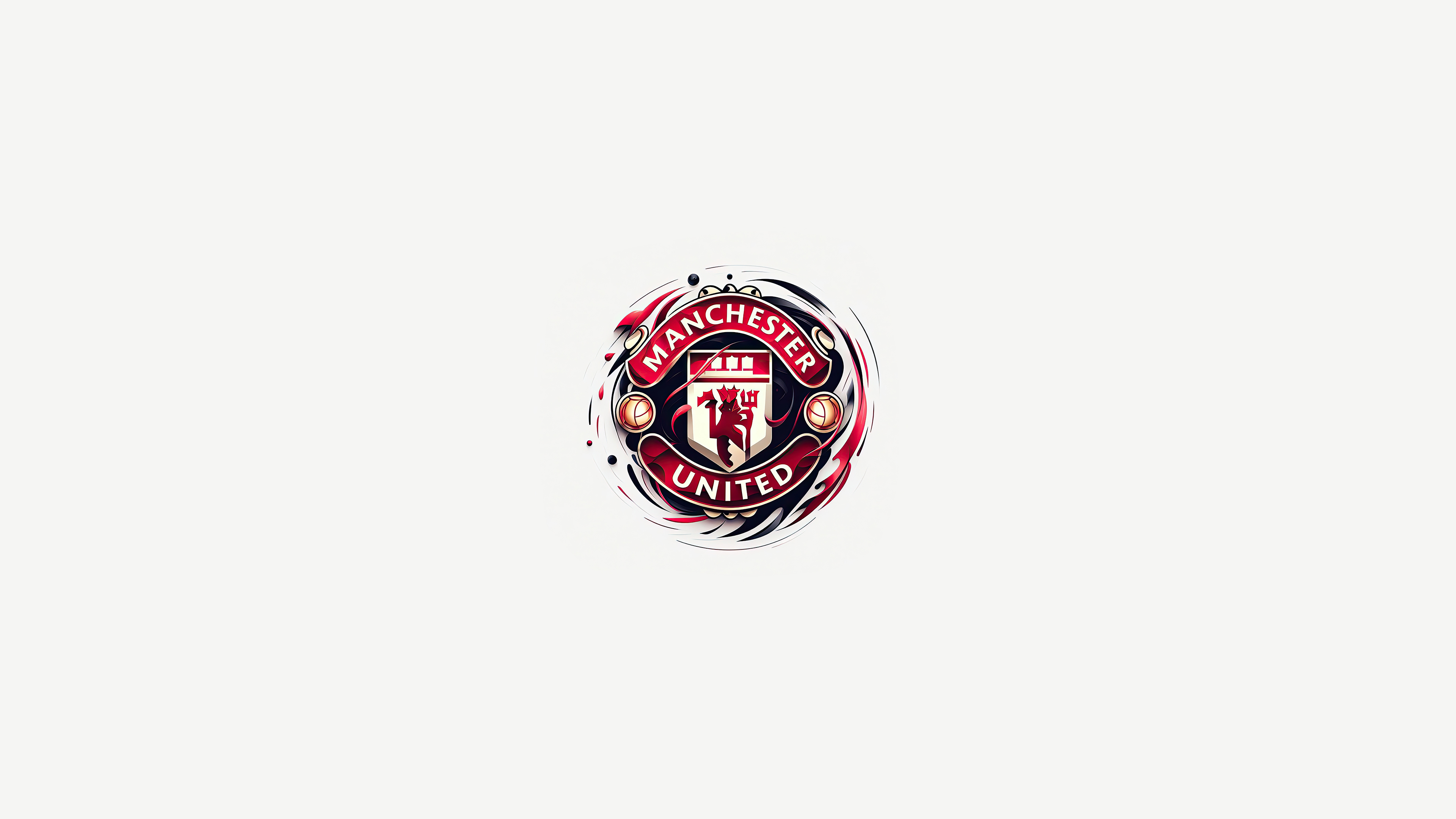 Manchester United Logo Flag 4K Wallpaper