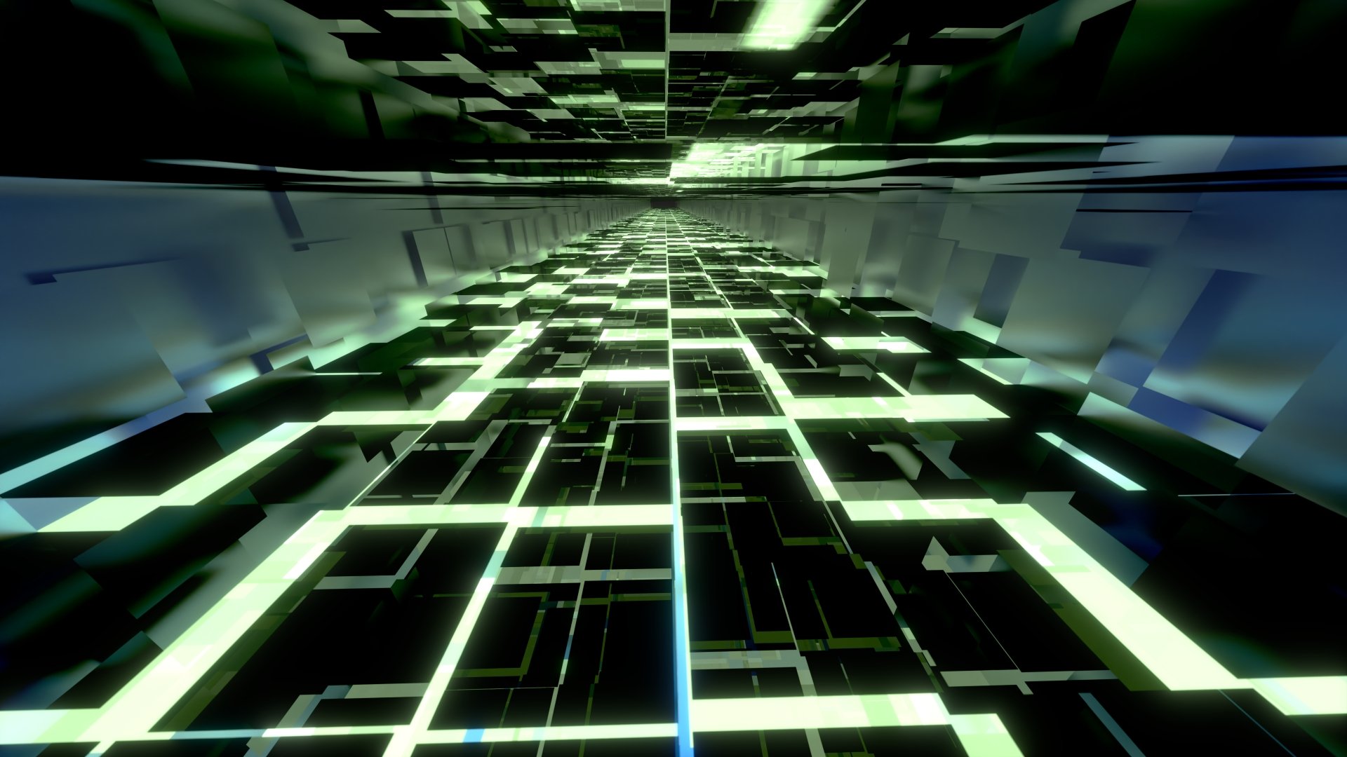 3d Abstract Pale Reflective Green Tunnel by Dr-Pen