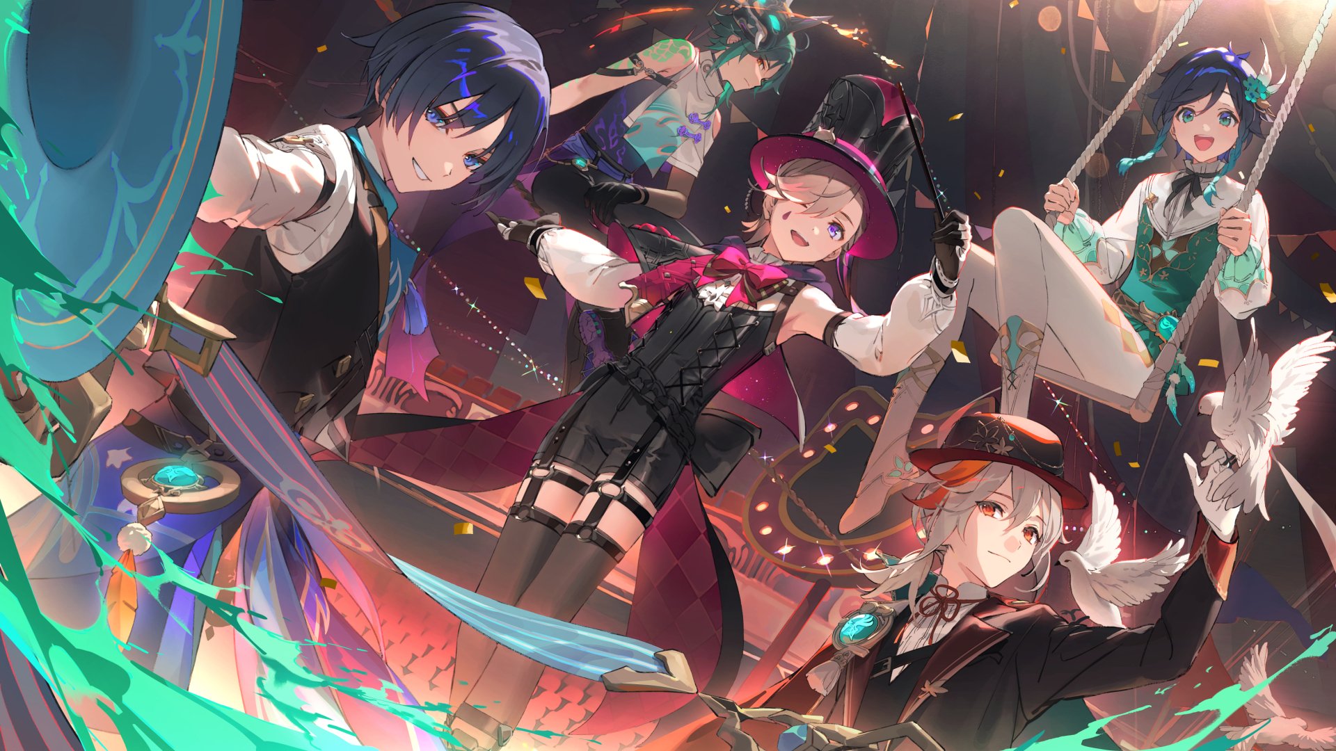 Download Xiao (Genshin Impact) Venti (Genshin Impact) Scaramouche (Genshin Impact) Lyney (Genshin Impact) Kaedehara Kazuha (Genshin Impact) Video Game Genshin Impact HD Wallpaper by DSマイル