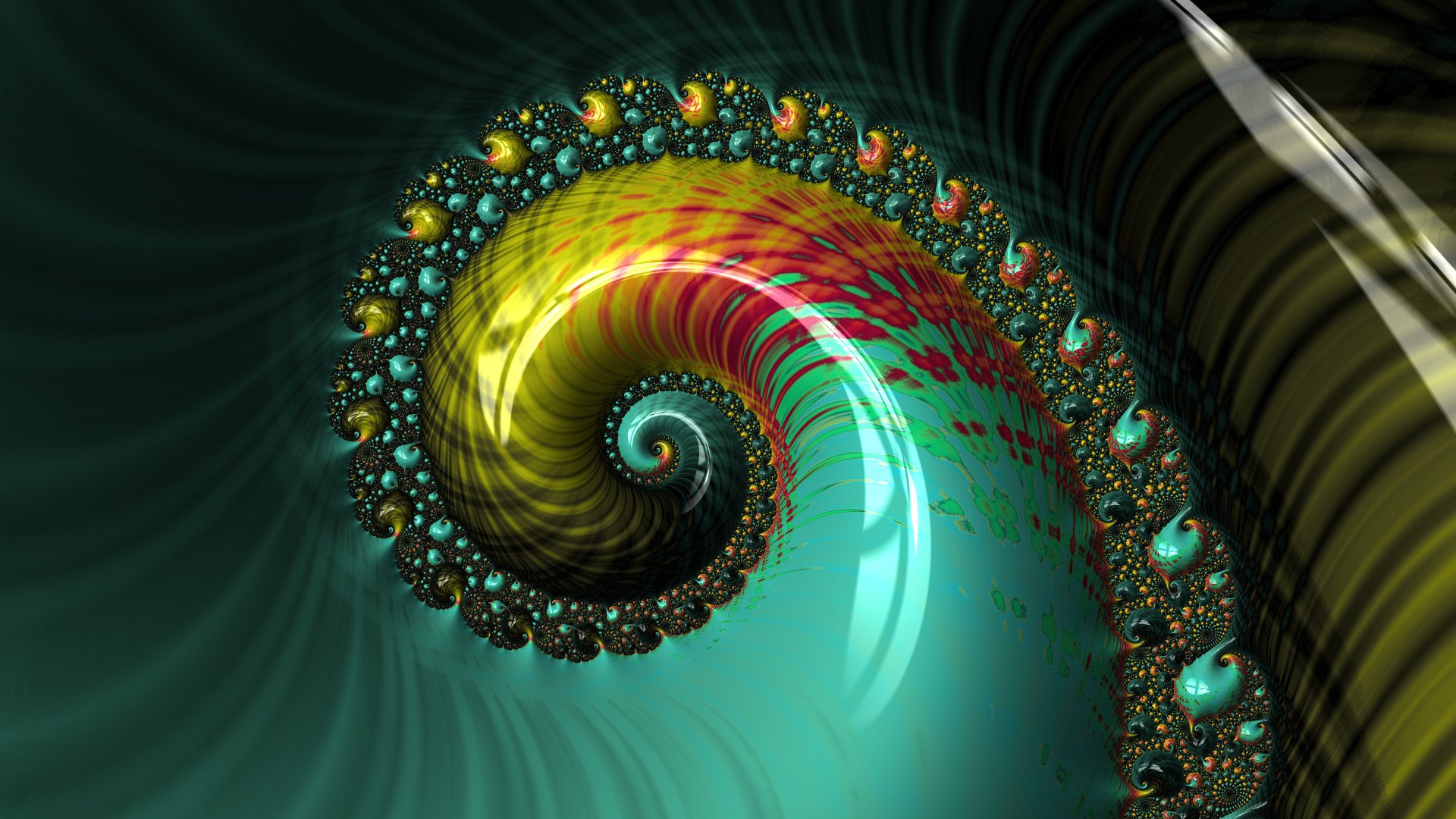 A trippy, psychedelic blue fractal spiral with glowing details set against a dark, abstract background, rendered in stunning 8K Ultra HD for a vivid trance effect.