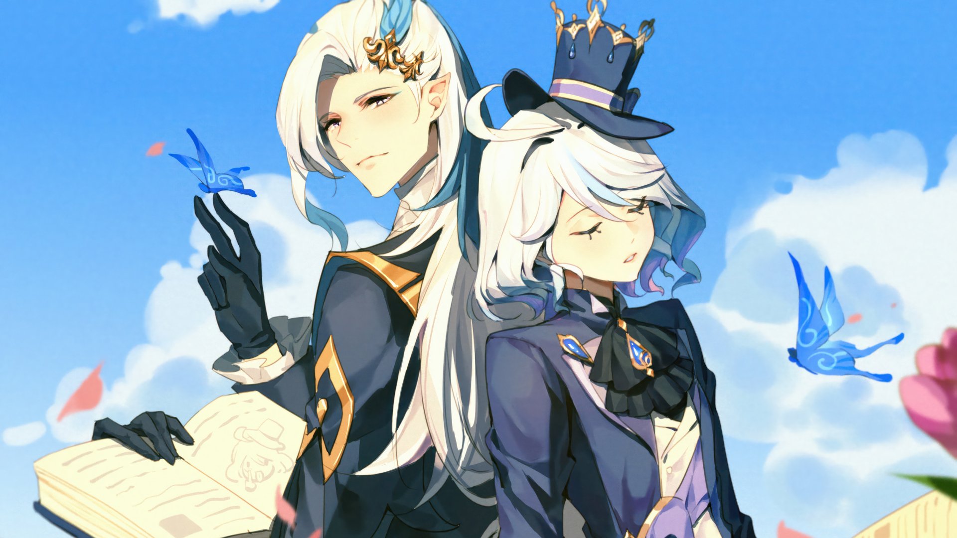 Download Neuvillette and Furina 4K Wallpaper - Explore Genshin Impact!