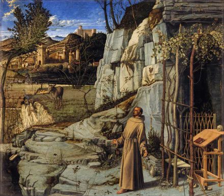  Giovanni Bellini - St. Francis in the Desert (~1480) by Giovanni Bellini