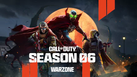 HD wallpaper featuring characters from Call of Duty: Warzone Season 06, set against a dramatic backdrop with dark and vivid tones.