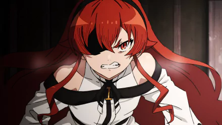 Eris Boreas Greyrat from Mushoku Tensei: Jobless Reincarnation in an intense anime scene, rendered as an 8K Ultra HD PC desktop wallpaper.