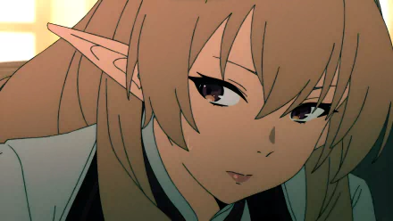 Close-up of Elinalise Dragonroad from the anime Mushoku Tensei: Jobless Reincarnation, featured in an 8K Ultra HD PC desktop wallpaper and background.