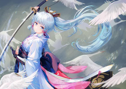 Kamisato Ayaka (Genshin Impact) video game Genshin Impact HD Desktop Wallpaper | Background Image