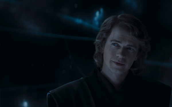 HD desktop wallpaper featuring Anakin Skywalker with a starry space backdrop, ideal for Ahsoka and Star Wars fans.