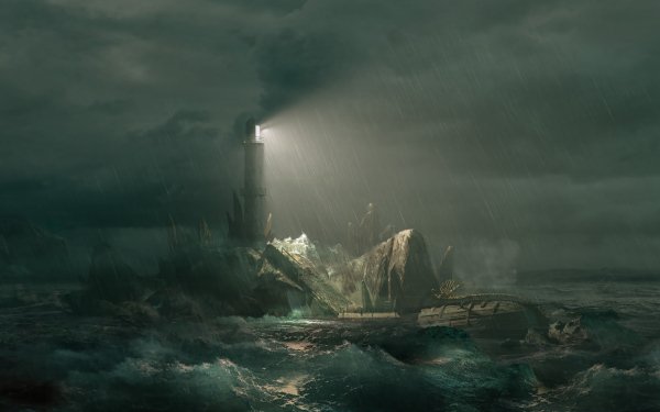 Video Game Sherlock Holmes: The Awakened Lighthouse Storm Island HD Wallpaper | Background Image