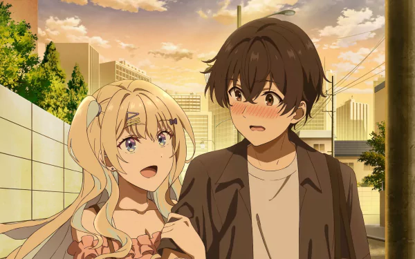 Runa Shirakawa Ryuuto Kashima Anime Our Dating Story: The Experienced You and The Inexperienced Me HD Desktop Wallpaper | Background Image