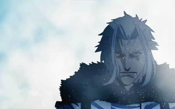 Orsted from Mushoku Tensei: Jobless Reincarnation depicted in a detailed 4K Ultra HD anime wallpaper with a misty, atmospheric background.