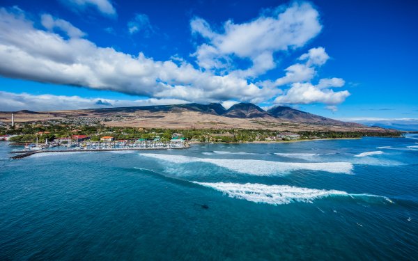 Photography Aerial Lahaina Maui Surfers Hawaii Travel HD Wallpaper | Background Image