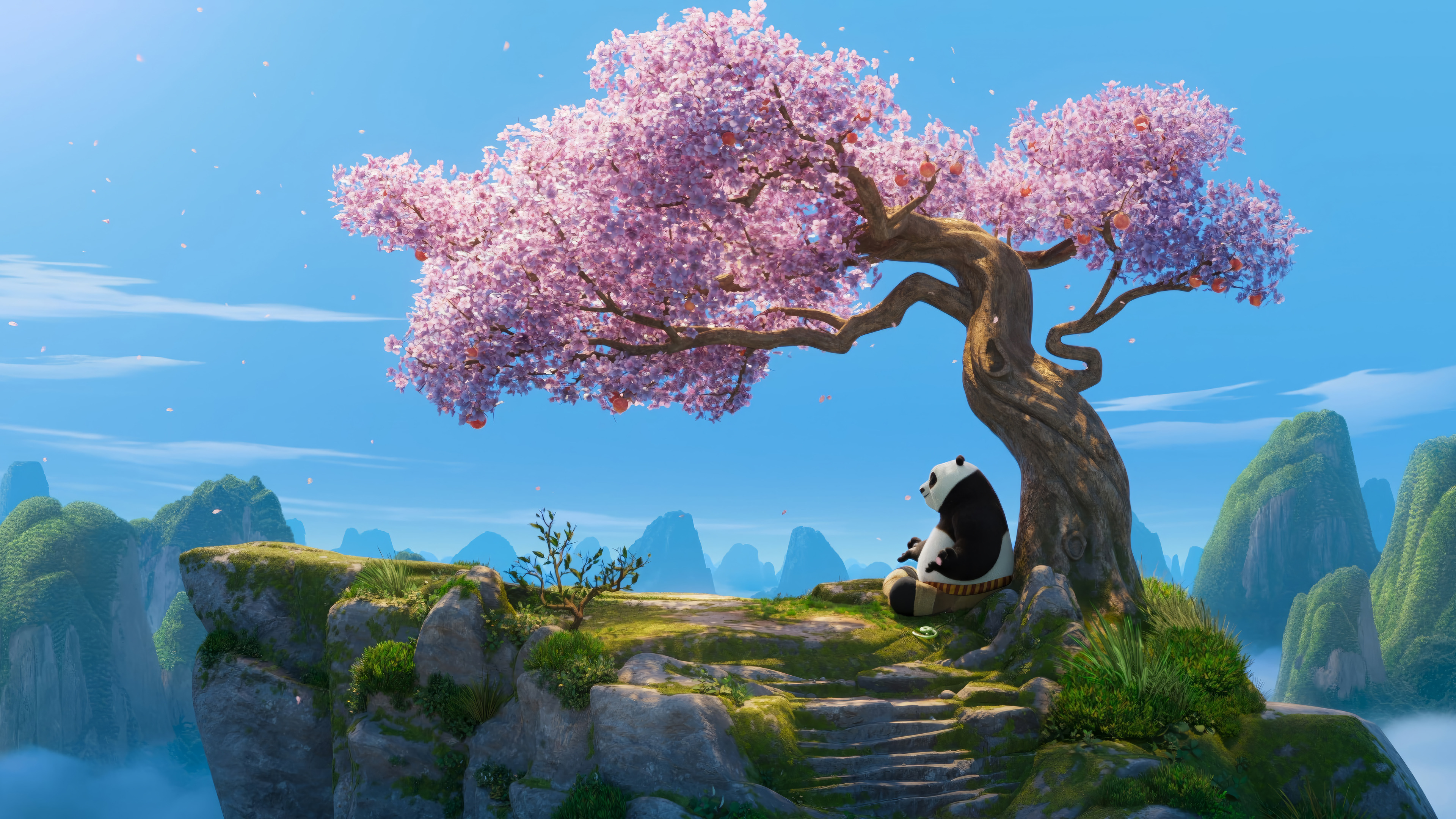 Kung Fu Panda 4 Serene Cherry Blossom Wallpaper HD