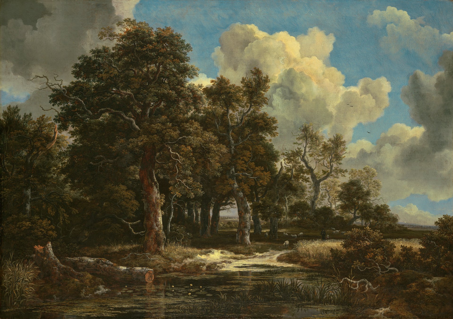 Download Artistic Oil Landscape HD Wallpaper by Jacob van Ruisdael