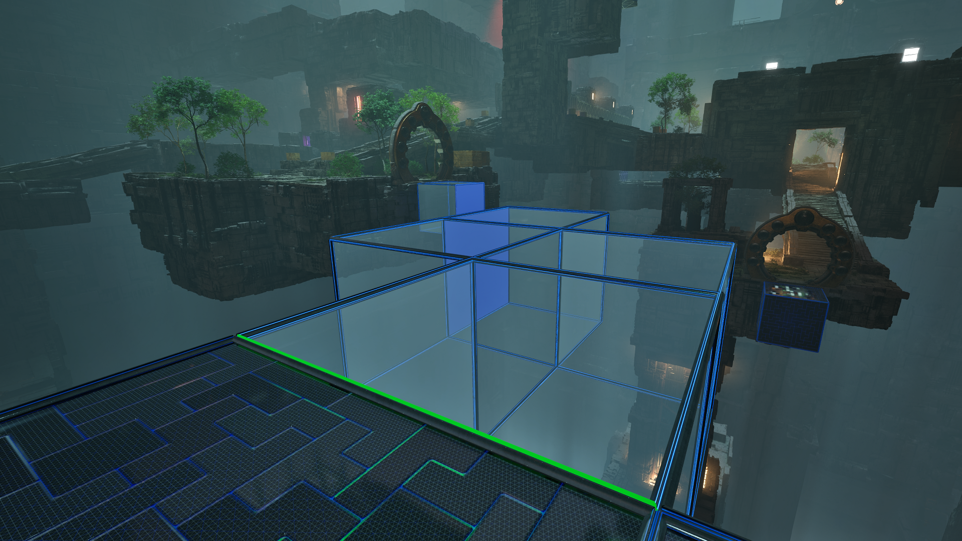 HD wallpaper of The Talos Principle 2 featuring a puzzle environment with futuristic elements and ancient ruins.