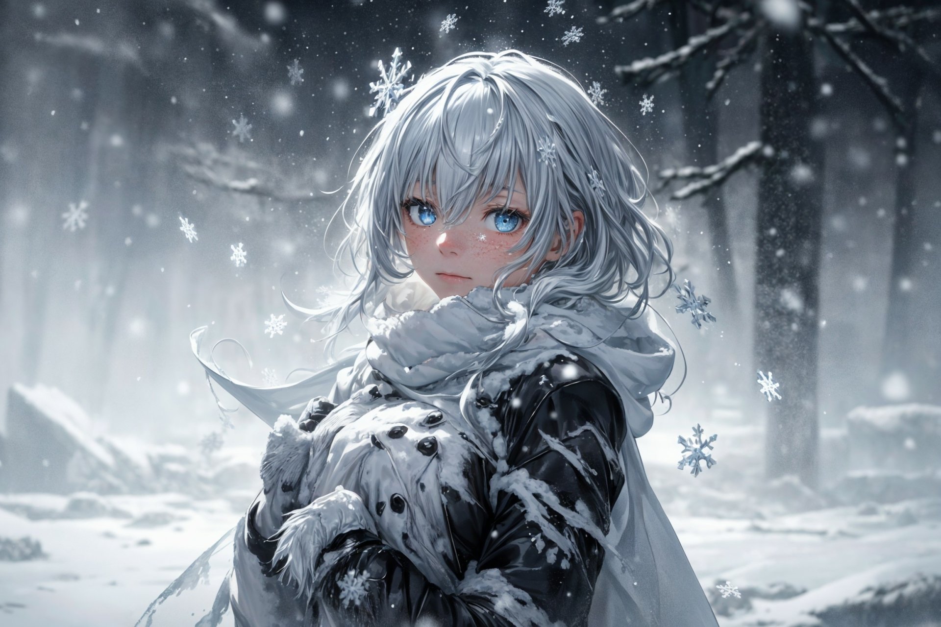 Anime Girl, cartoon snowfall, HD wallpaper | Peakpx