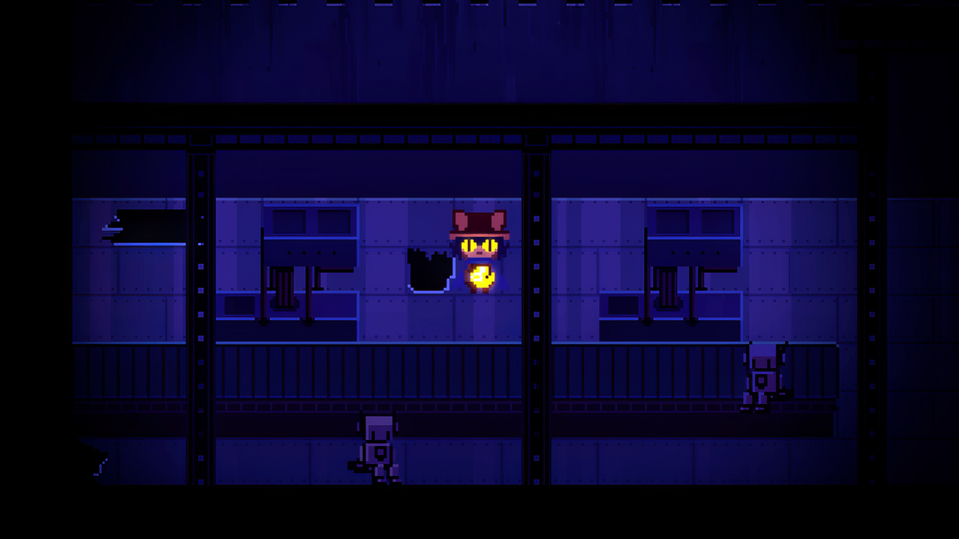 HD wallpaper featuring a scene from OneShot video game with main character holding a glowing object in a dimly lit environment.
