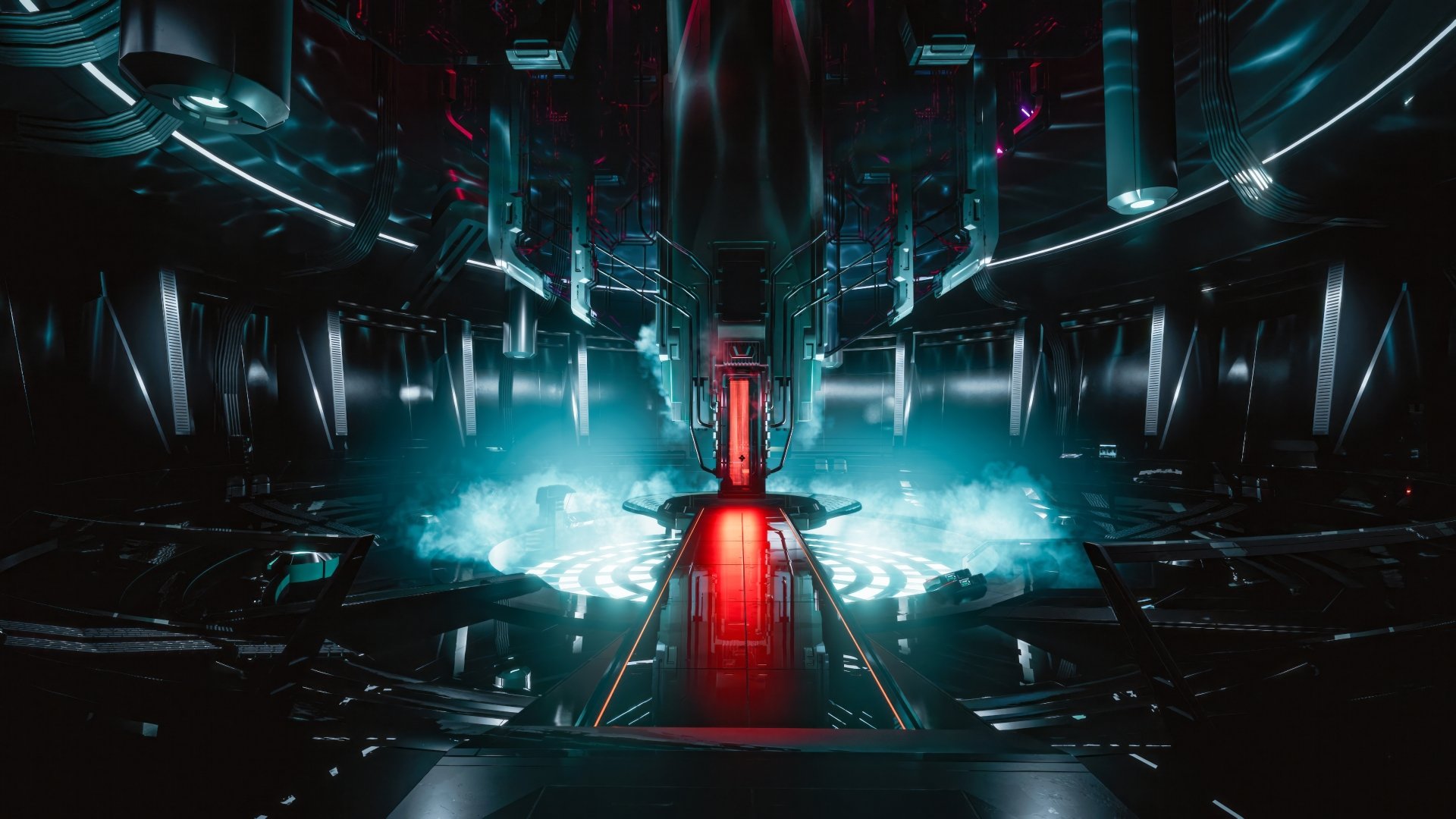 Futuristic Cyberpunk 2077 scene with neon lights and advanced technology, designed as a 4K Ultra HD PC desktop wallpaper background.