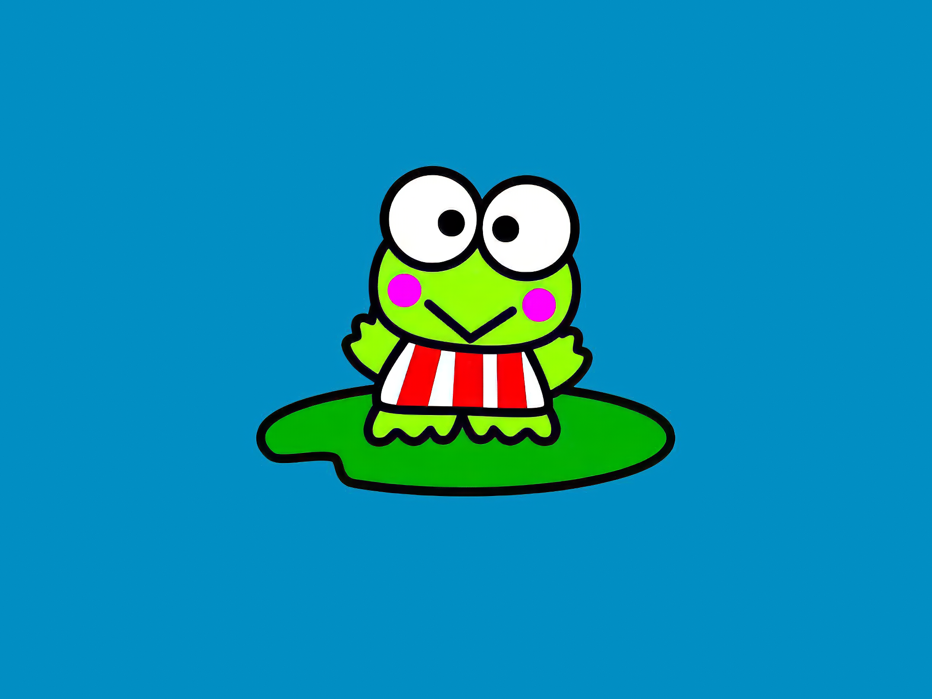 Cute green frog  Hello kitty wallpaper, Hello kitty images, Hello