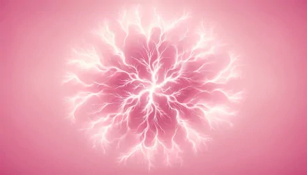 HD desktop wallpaper featuring a light pink electric fractal design on a pink background.