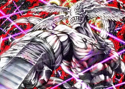 HD desktop wallpaper featuring Mahoraga from Jujutsu Kaisen, showcasing an intense and dynamic anime scene with vivid colors and striking details.