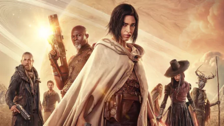 HD wallpaper of Rebel Moon movie characters posing heroically for a desktop background.