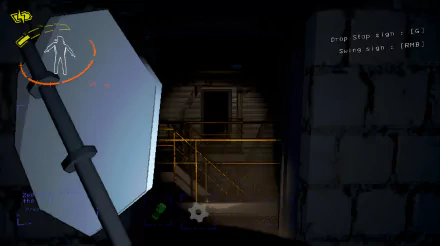 HD wallpaper featuring a scene from the video game Lethal Company, showcasing a first-person perspective with interactive HUD elements and a dark, industrial environment.