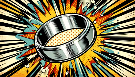 HD desktop wallpaper featuring a stylized wedding ring with a pop art background.