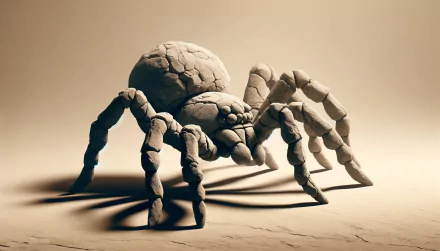 HD wallpaper of a stylized brown recluse spider on a smooth background.