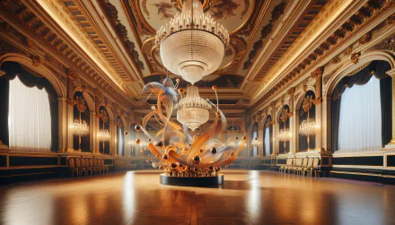 Elegant ballroom with ornate chandeliers and a grandiose ceiling as a high-definition desktop wallpaper and background.