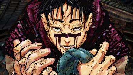 HD desktop wallpaper featuring Choso from Jujutsu Kaisen, depicted with intense expressions and dramatic colors, showcasing his unique character design and emotions.