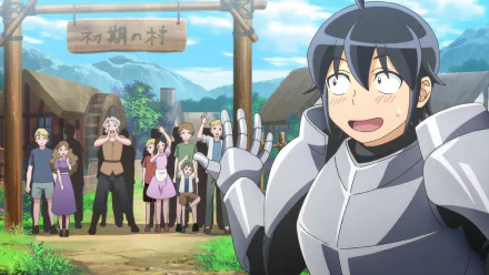 HD wallpaper featuring Makoto Misumi from Tsukimichi -Moonlit Fantasy- anime with onlookers in the background.